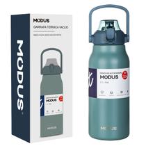 Garrafa Térmica de Água 1700ml Aço Inoxidável com Canudo Portátil Café Suco Academia Passeio Camping Caminhada