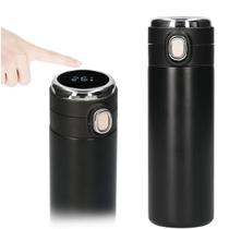 Garrafa Térmica de Água Inox com Termômetro Led Digital e Botão Estampa Lisa 420ML