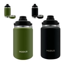 Garrafa Térmica de Café Água Suco 1,9L Parede Dupla Divisória Compartimento P/ Café Chá Whey Camping Academia Passeio Caminhada