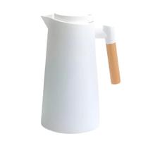Garrafa térmica de café branca 1 litro com alça de bambu para cozinha cantinho do café - belakaza
