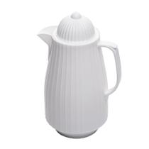 Garrafa térmica de café branca mini 400ml com tampa decorativa para cantinho do café - garrafinha termica chá e cafe com alça cozinha canelada lyor