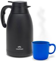 Garrafa térmica de café Cresimo 2L sofisticada em aço preto Garrafa térmica de café Cresimo 2L sofisticada em aço preto