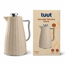 Garrafa Térmica De Café E Chá Kiara Bege Luxo 1L Click - Tuut Garrafa Térmica De Café E Chá Kiara Bege Luxo 1L Click - Tuut
