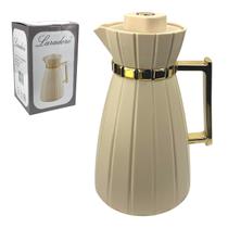Garrafa Térmica de Café Laradore Bela - Bege e Dourada 1L Garrafa Térmica de Café Laradore Bela - Bege e Dourada 1L
