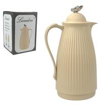 Garrafa Térmica de Café Laradore Borboleta - Bege e Prata 1L Garrafa Térmica de Café Laradore Borboleta - Bege e Prata 1L