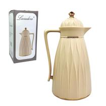 Garrafa Térmica de Café Laradore Chic Bege Creme Dourada 1L