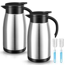 Garrafa térmica de café Norme 34 onças de aço inoxidável prata x2