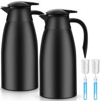 Garrafa térmica de café Norme 68 onças de aço inoxidável x2 preta
