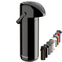 Garrafa Térmica De Mesa 1 Litro de Pressão com alça Ampola de Vidro Verona Unitermi Resistente Garrafa Térmica De Mesa 1 Litro de Pressão com alça Ampola de Vidro Verona Unitermi Resistente