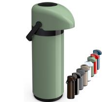 Garrafa Térmica De Mesa 1 Litro de Pressão com alça Ampola de Vidro Verona Unitermi Resistente