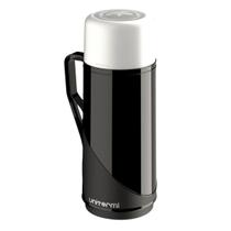 Garrafa Térmica De Mesa 1 Litro Preta Roma Tradição Com Ampola De Vidro Para Água Chá Café Chimarrão Qunte Frio