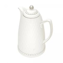 Garrafa Térmica de Porcelana Branco/Prata 900ml Wolff
