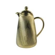 Garrafa Térmica de Porcelana Dourada Frisada - 1Litro