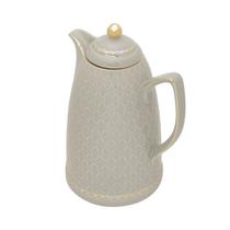 Garrafa Térmica de Porcelana Renda Cinza 28cm 900ml Wolff Garrafa Térmica de Porcelana Renda Cinza 28cm 900ml Wolff