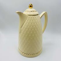 Garrafa térmica de Porcelana renda Creme 28cm 900ml Garrafa térmica de Porcelana renda Creme 28cm 900ml