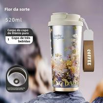 Garrafa Térmica De Titânio Puro Feminina 2024 Com Canudo Para Café E Água, Presente De Alta Estética