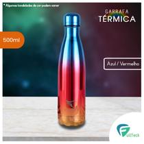 Garrafa Térmica Degradê Água 500ml Aço Inox Ciano Academia