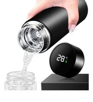 Garrafa Térmica Digital Em Aço Inox Led Termômetro 410 Ml Cor Preto