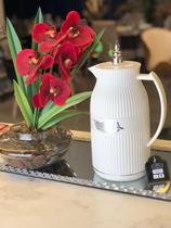 Garrafa Termica Ellen 1L Branca - Prata Linha Premium