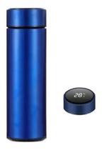 Garrafa Térmica Em Aço Inox Com Termômetro Digital Azul