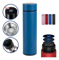 Garrafa Térmica Em Aço Inox Com Termômetro Led Digital 360ml Azul