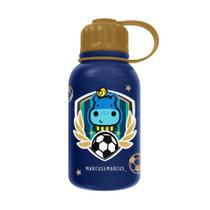 Garrafa Térmica em Inox Futebol 350ml - Azul - Marcus & Marcus