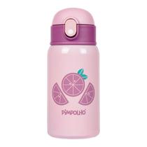 Garrafa Térmica Em Inox Infantil Bebê 400ml Com Canudo de Silicone - Pimpolho