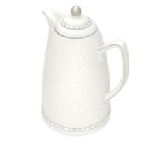 Garrafa térmica em porcelana branco e prata 28x16cm 900ml Garrafa térmica em porcelana branco e prata 28x16cm 900ml