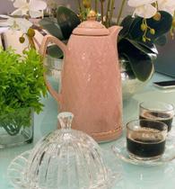 Garrafa térmica em porcelana Wolff Renda 900ml 28cm rosa Garrafa térmica em porcelana Wolff Renda 900ml 28cm rosa