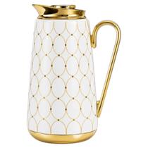 Garrafa Térmica Firenze em Porcelana Branco c/ Dourado 700ml Garrafa Térmica Firenze em Porcelana Branco c/ Dourado 700ml