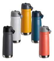 Garrafa Térmica Flip Straw Canudo E Alça 550ml Cor:Verde-musgo Garrafa Térmica Flip Straw Canudo E Alça 550ml Cor:Verde-musgo