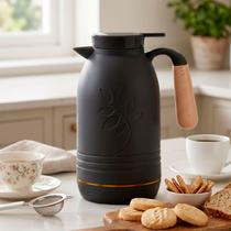 Garrafa Térmica Flowee Preta Fosca 950ml Design Moderno Café Chá Garrafa Térmica Flowee Preta Fosca 950ml Design Moderno Café Chá