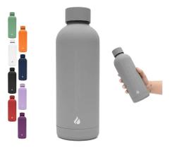 Garrafa Térmica Fosca Aço Inox Colorida Hot And Cold Ge Cinz