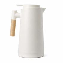 Garrafa Térmica Funcional E Elegante 1l Cabo Madeira Café