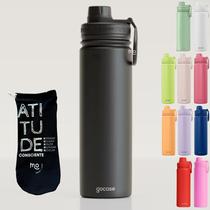 Garrafa Térmica Gocase Fresh 650ml Original Premium Cor:KIT com garrafa Preta
