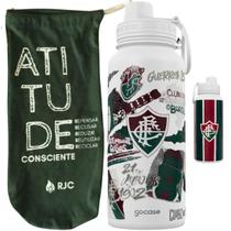 Garrafa Térmica Gocase Fresh 950ml Oficial do Fluminense com saquinho protetor - KIT