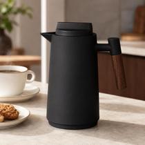 Garrafa Térmica Hauskraft Elegantia 400ml Preta com Ampola de Vidro e Cabo Amadeirado Garrafa Térmica Hauskraft Elegantia 400ml Preta com Ampola de Vidro e Cabo Amadeirado