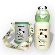 Garrafa Térmica Infantil 500ml Case Com Alça Canudo Tampa A Vácuo Antivazamento TR-014