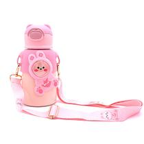 Garrafa Termica Infantil 550ml Animais Com Canudo e Alca