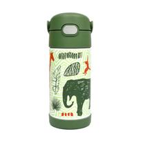 Garrafa Térmica Infantil Canudo Com Alça Thermos Selva Inox 355ml