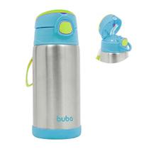 Garrafa Termica Infantil Canudo Inox 400ml Azul Buba