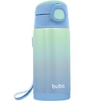 Garrafa Térmica Infantil Canudo Parede Dupla Inox Azul 400ml