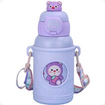 Garrafa Térmica Infantil Com Alça, Canudo e Capa Protetora Emborrachada 500ml Garrafa Térmica Infantil Com Alça, Canudo e Capa Protetora Emborrachada 500ml
