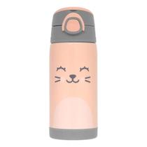 Garrafa Térmica Infantil Com Canudo Gumy 400ml Pêssego Buba