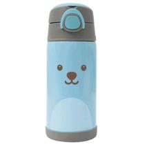 Garrafa Térmica Infantil Com Canudo Gumy Azul Buba Baby