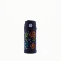 Garrafa Térmica Infantil Funtainer 355ml Thermos Astronauta Preta