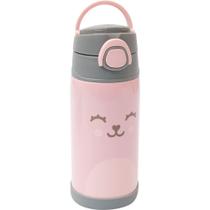 Garrafa Térmica Infantil Inox C Canudo 400ml Buba Gumy Rosa