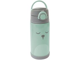 Garrafa Térmica Infantil Inox C Canudo 400ml Buba Gumy Verde