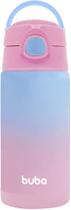 Garrafa Térmica Infantil Inox Com Canudo 400ml Buba Baby Bicolor Rosa