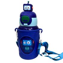 Garrafa Térmica Infantil Parede Dupla de Inox 450ml com Alça e Canudo de Silicone